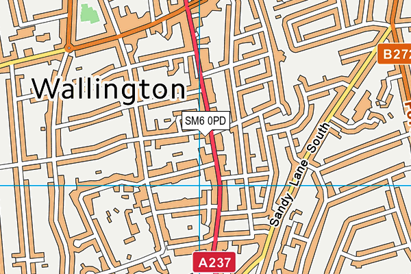 SM6 0PD map - OS VectorMap District (Ordnance Survey)