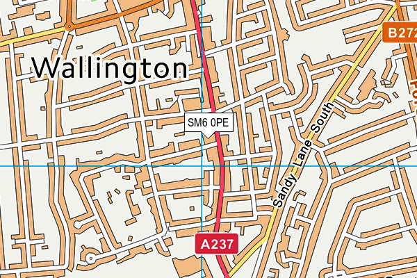 SM6 0PE map - OS VectorMap District (Ordnance Survey)