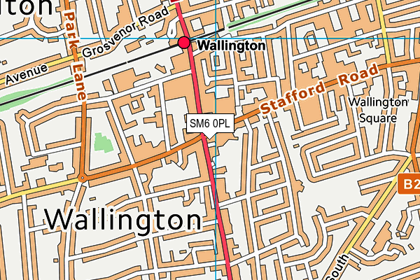 SM6 0PL map - OS VectorMap District (Ordnance Survey)