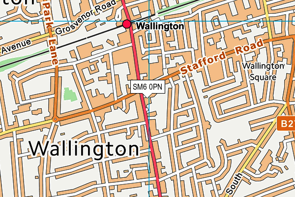 SM6 0PN map - OS VectorMap District (Ordnance Survey)