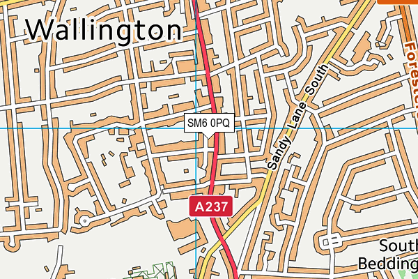 SM6 0PQ map - OS VectorMap District (Ordnance Survey)