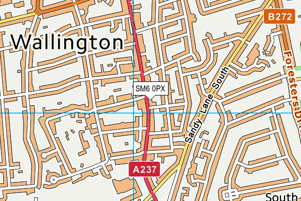 SM6 0PX map - OS VectorMap District (Ordnance Survey)