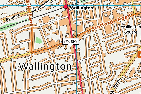 SM6 0PY map - OS VectorMap District (Ordnance Survey)