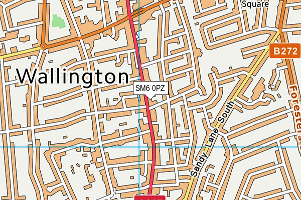 SM6 0PZ map - OS VectorMap District (Ordnance Survey)