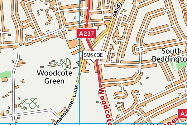 SM6 0QE map - OS VectorMap District (Ordnance Survey)