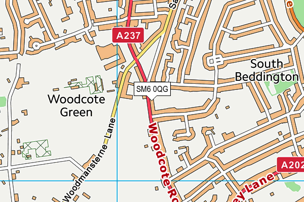 SM6 0QG map - OS VectorMap District (Ordnance Survey)