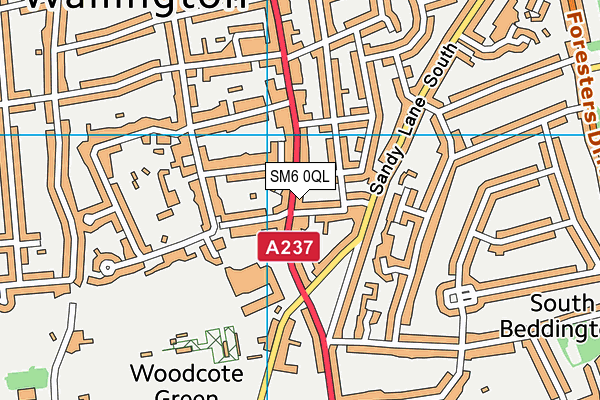 SM6 0QL map - OS VectorMap District (Ordnance Survey)