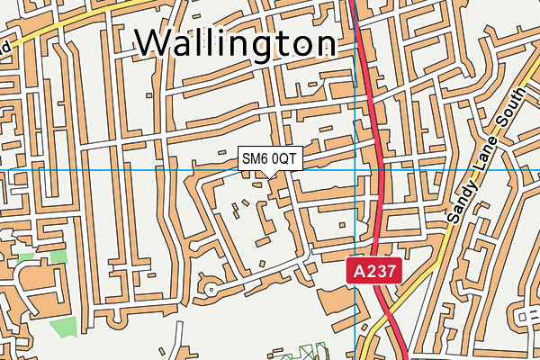 SM6 0QT map - OS VectorMap District (Ordnance Survey)