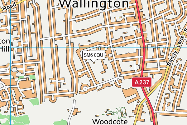 SM6 0QU map - OS VectorMap District (Ordnance Survey)