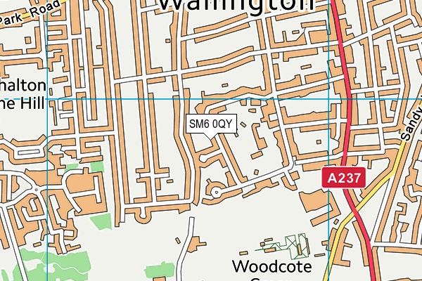 SM6 0QY map - OS VectorMap District (Ordnance Survey)