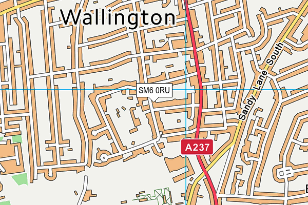 SM6 0RU map - OS VectorMap District (Ordnance Survey)