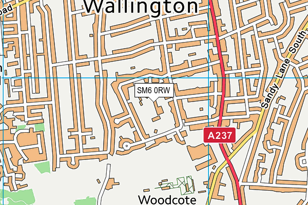 SM6 0RW map - OS VectorMap District (Ordnance Survey)