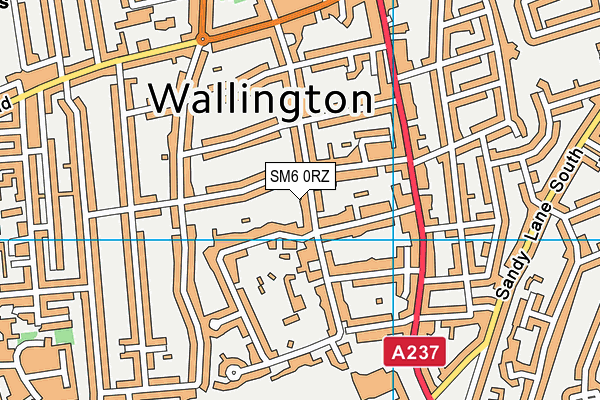 SM6 0RZ map - OS VectorMap District (Ordnance Survey)