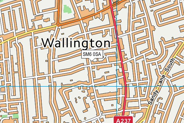 SM6 0SA map - OS VectorMap District (Ordnance Survey)