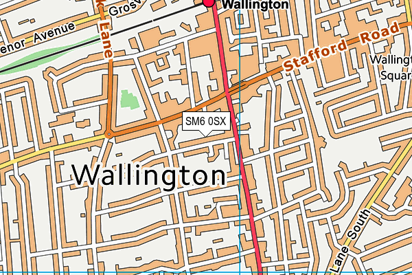 SM6 0SX map - OS VectorMap District (Ordnance Survey)