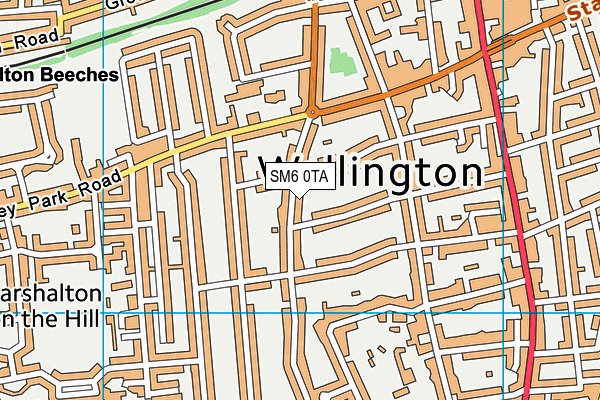 SM6 0TA map - OS VectorMap District (Ordnance Survey)