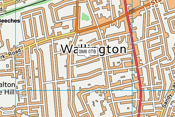 SM6 0TB map - OS VectorMap District (Ordnance Survey)