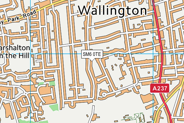 SM6 0TE map - OS VectorMap District (Ordnance Survey)