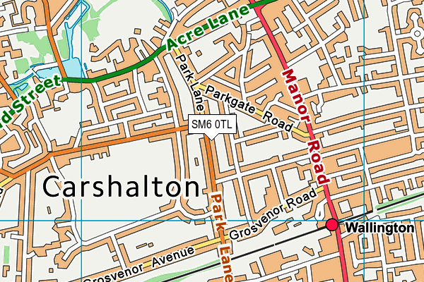 SM6 0TL map - OS VectorMap District (Ordnance Survey)