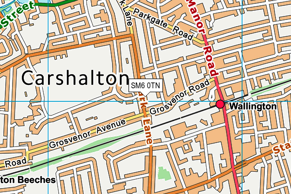 SM6 0TN map - OS VectorMap District (Ordnance Survey)