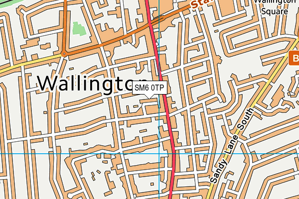 SM6 0TP map - OS VectorMap District (Ordnance Survey)