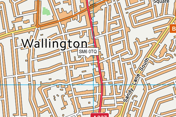 SM6 0TQ map - OS VectorMap District (Ordnance Survey)