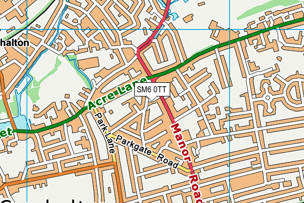 SM6 0TT map - OS VectorMap District (Ordnance Survey)