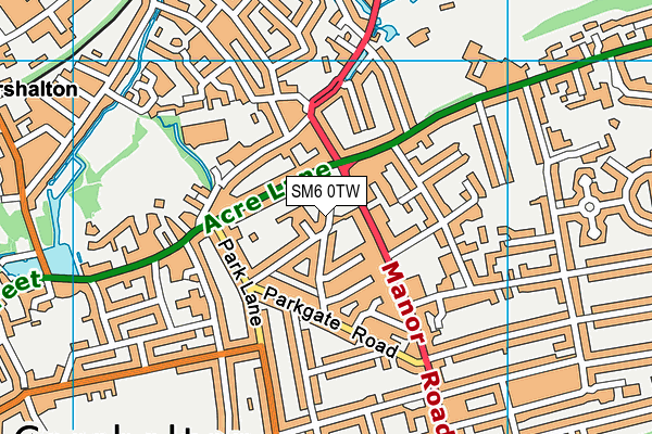 SM6 0TW map - OS VectorMap District (Ordnance Survey)