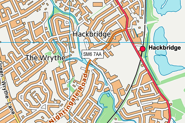 SM6 7AA map - OS VectorMap District (Ordnance Survey)