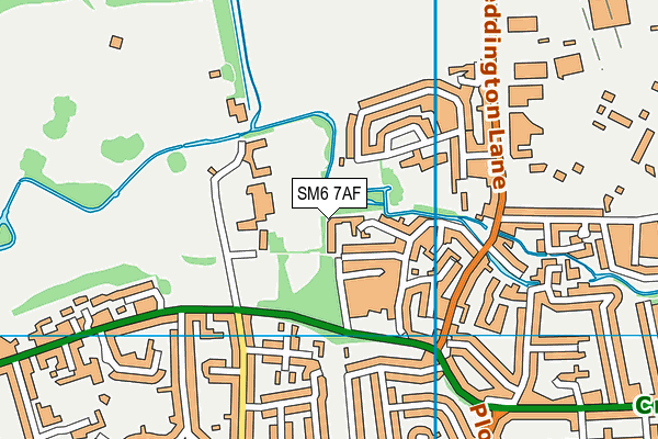 SM6 7AF map - OS VectorMap District (Ordnance Survey)