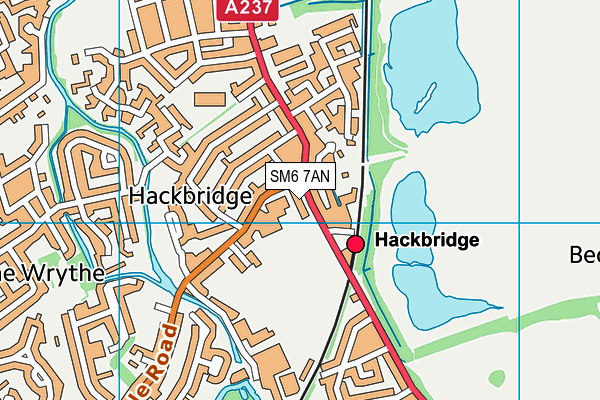 SM6 7AN map - OS VectorMap District (Ordnance Survey)