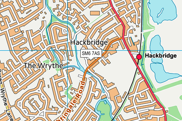 SM6 7AS map - OS VectorMap District (Ordnance Survey)