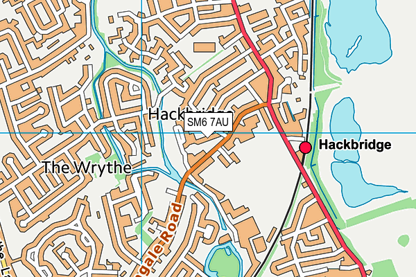 SM6 7AU map - OS VectorMap District (Ordnance Survey)