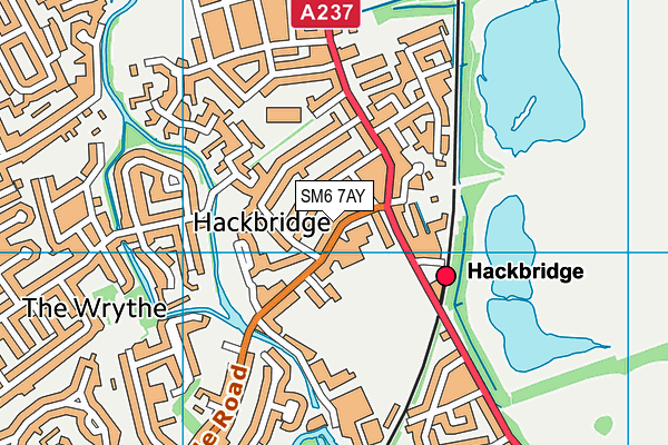 SM6 7AY map - OS VectorMap District (Ordnance Survey)