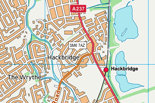 SM6 7AZ map - OS VectorMap District (Ordnance Survey)