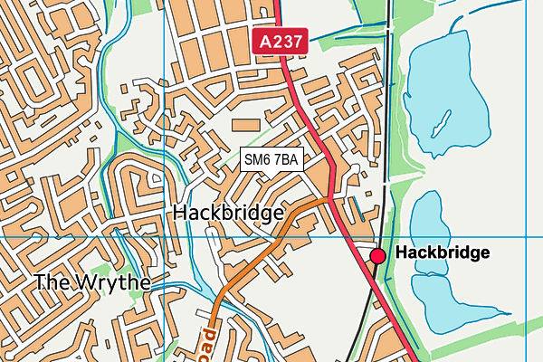 SM6 7BA map - OS VectorMap District (Ordnance Survey)