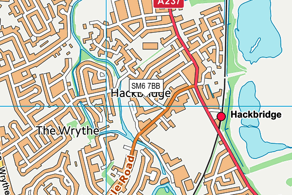 SM6 7BB map - OS VectorMap District (Ordnance Survey)