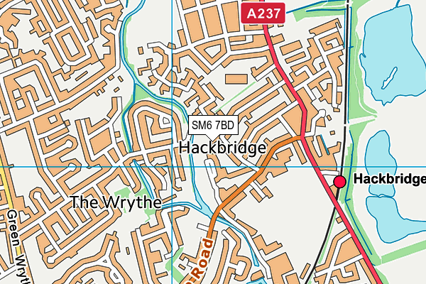 SM6 7BD map - OS VectorMap District (Ordnance Survey)