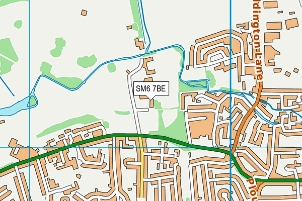 SM6 7BE map - OS VectorMap District (Ordnance Survey)