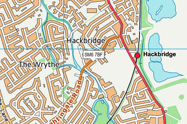 SM6 7BF map - OS VectorMap District (Ordnance Survey)