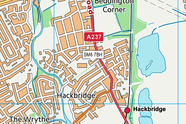 SM6 7BH map - OS VectorMap District (Ordnance Survey)