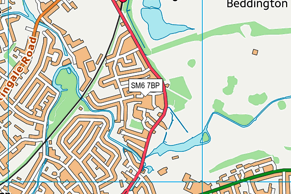 SM6 7BP map - OS VectorMap District (Ordnance Survey)