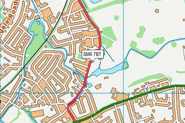 SM6 7BT map - OS VectorMap District (Ordnance Survey)