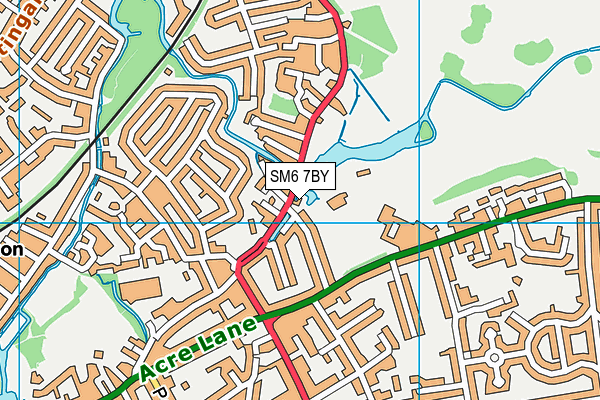SM6 7BY map - OS VectorMap District (Ordnance Survey)