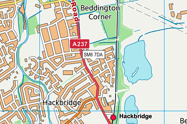 SM6 7DA map - OS VectorMap District (Ordnance Survey)