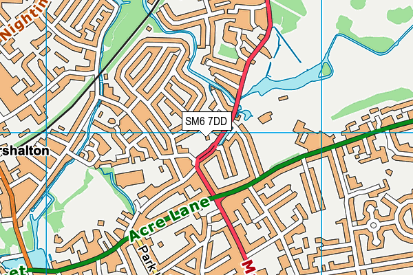 SM6 7DD map - OS VectorMap District (Ordnance Survey)