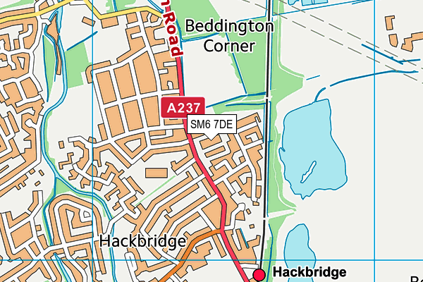 SM6 7DE map - OS VectorMap District (Ordnance Survey)