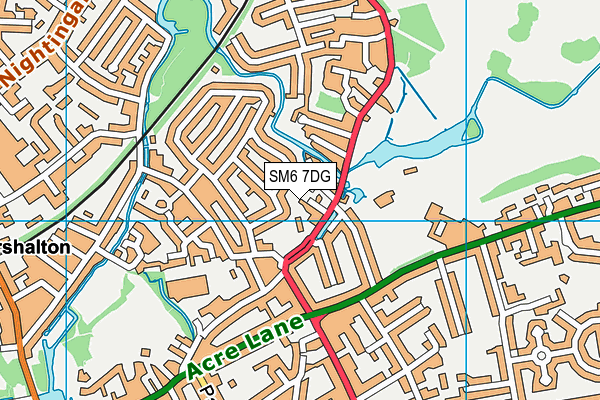 SM6 7DG map - OS VectorMap District (Ordnance Survey)