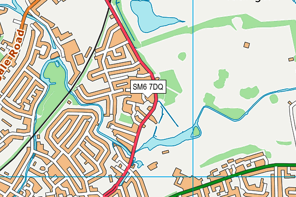 SM6 7DQ map - OS VectorMap District (Ordnance Survey)