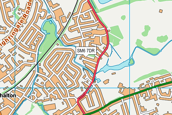 SM6 7DR map - OS VectorMap District (Ordnance Survey)